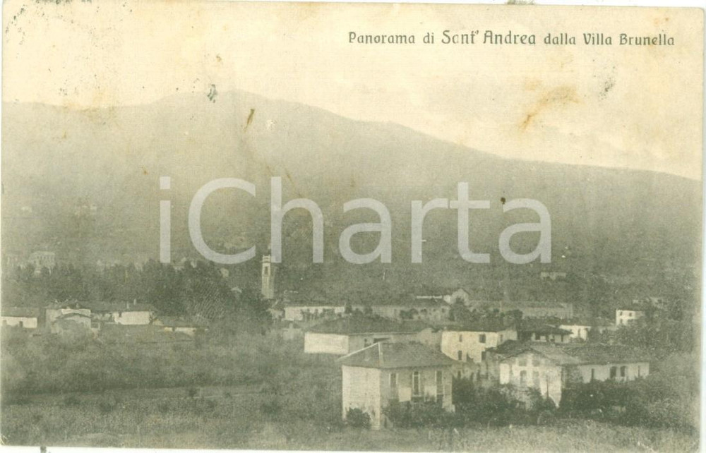 1915 COCQUIO TREVISAGO Panorama di SANT'ANDREA da Villa BRUNELLA Cartolina FG VG Cartolina postale d'epoca, originale, autentica, FG, VGCONDIZIONI: FAIR    originale e autentica 1