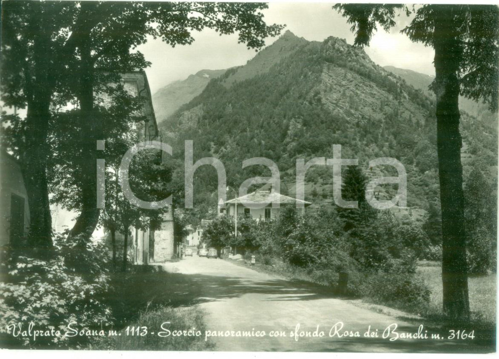 1960 ca VALPRATO SOANA (TO) Scorcio panoramico con ROSA DEI BANCHI *Cartolina FG