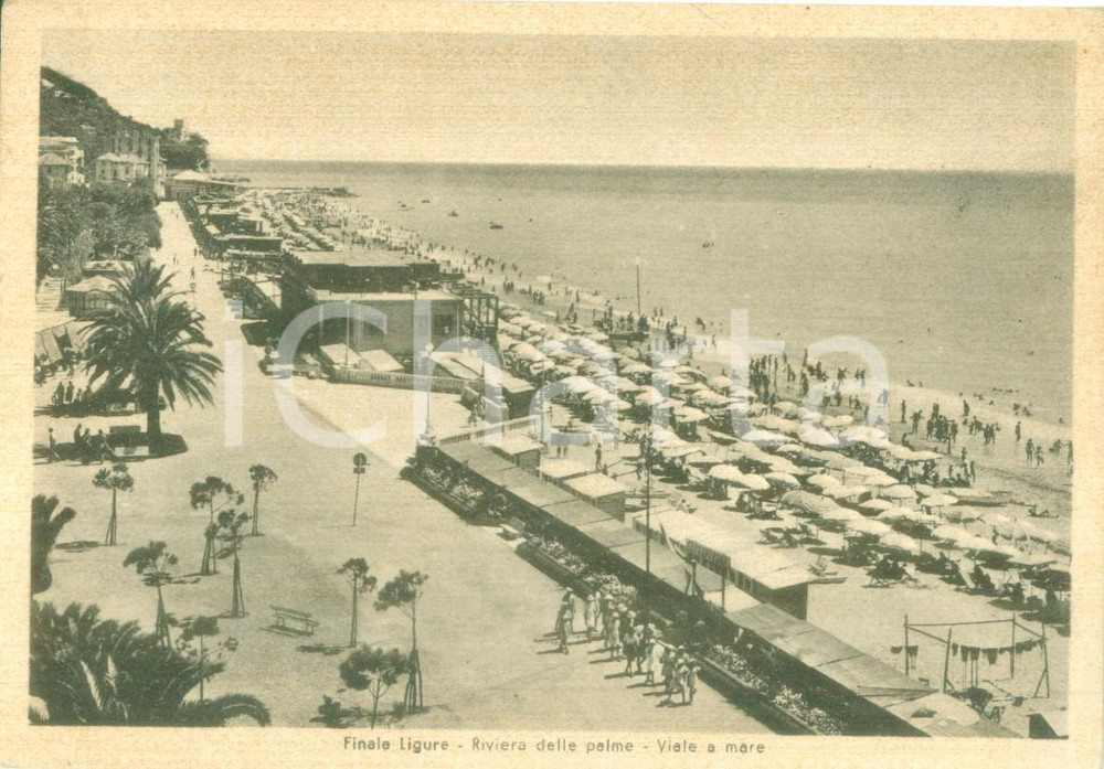 Cartolina originale da collezione 1951 FINALE LIGURE SV Riviera delle palme Viale a mare Cartolina FG VG 1