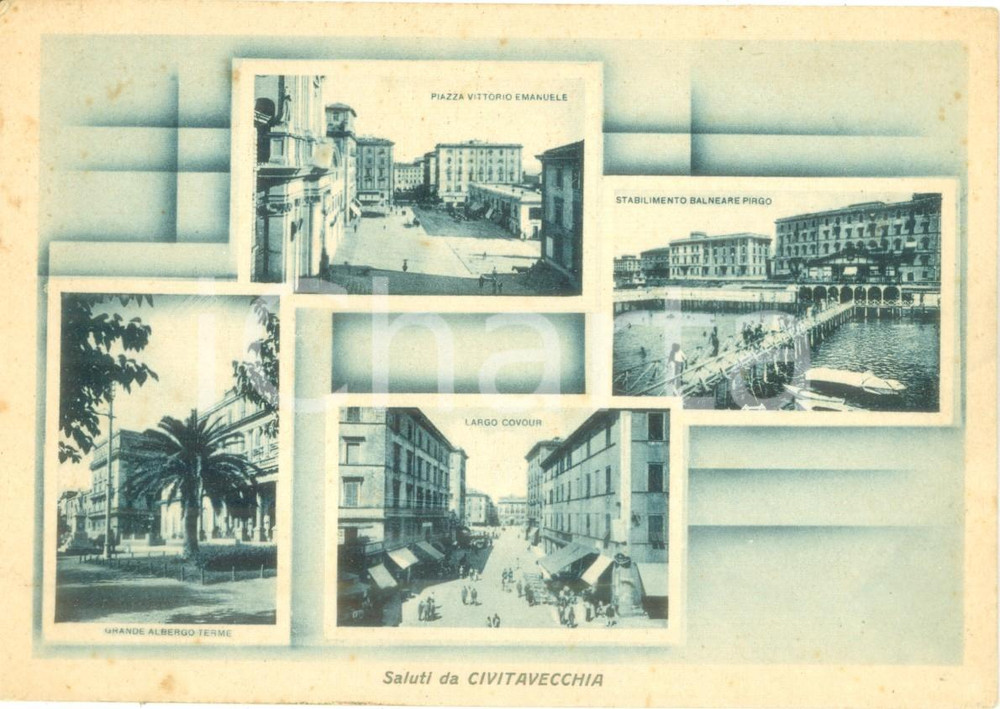 Cartolina originale da collezione 1941 CIVITAVECCHIA RM Vedutine stabilimento balneare PIRGO Cartolina FG NV 1