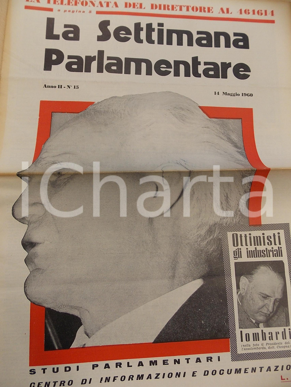 Giornale, rivista storica 1960 LA SETTIMANA PARLAMENTARE Riforma per la tutela del costume Anno II nÂ° 15 1