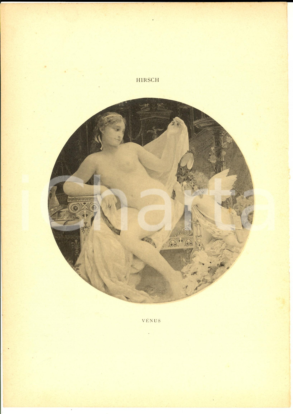 Stampa, bozzetto originale 1920 ca ARTE Emile HIRSCH VÃ©nus Stampa 29x21 cm 1