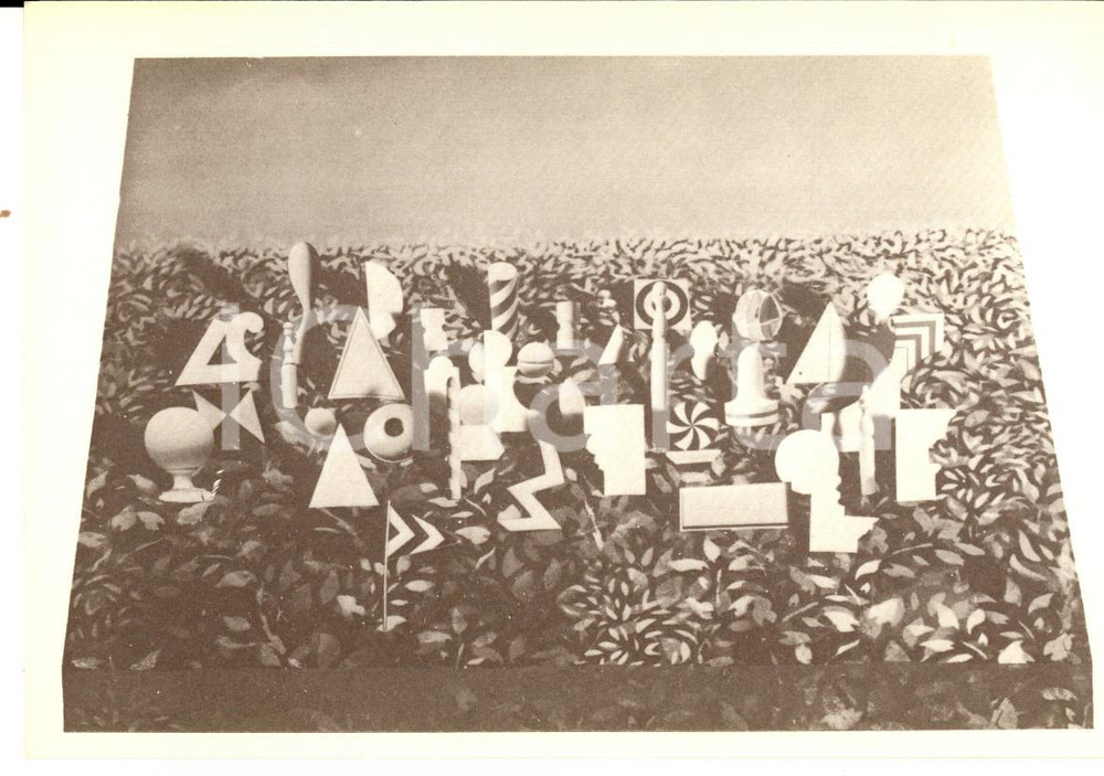 Cartolina originale da collezione 1970 ca MAGLIONE Oggetti sul campo per Lucio DEL PEZZO Cartolina postale n°15 1