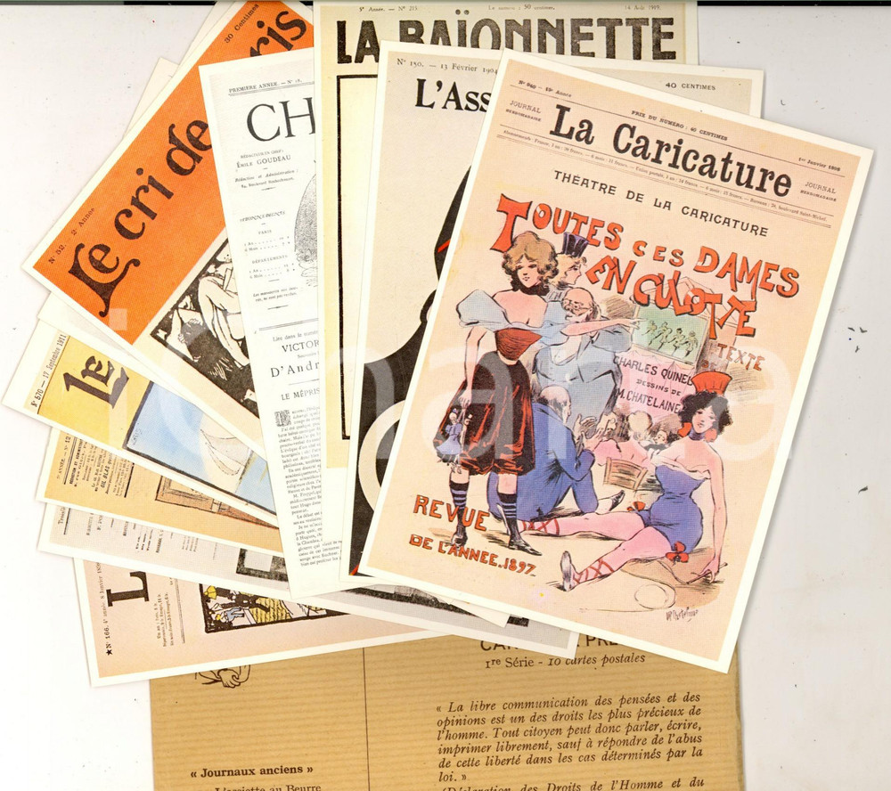 Cartolina originale da collezione 1981 CENTENAIRE LOI LIBERTé PRESSE 10 Cartes postales 1re série Journaux anciens 1