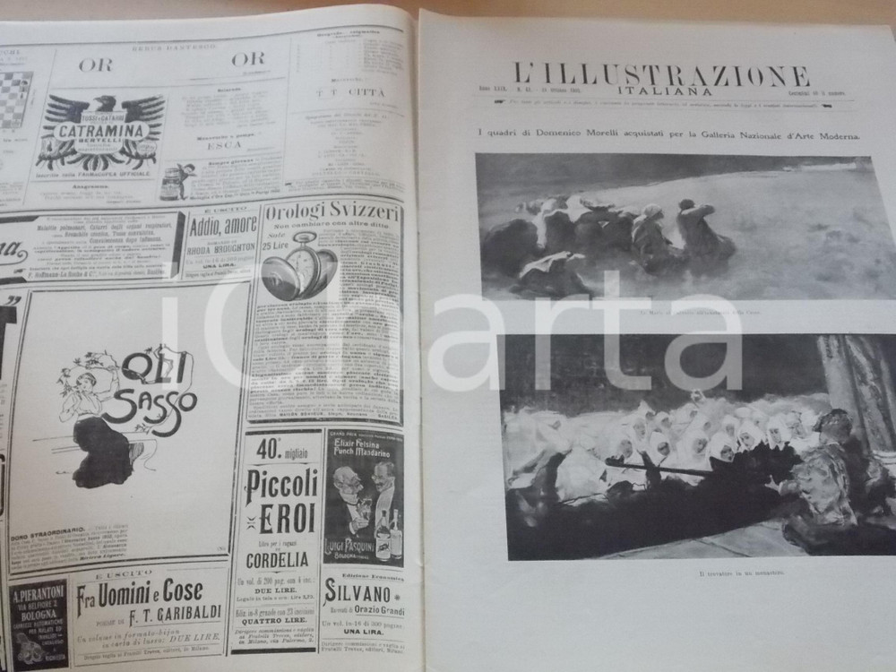 Giornale, rivista storica 1902 L ILLUSTRAZIONE ITALIANA Collezione Domenico MORELLI a ROMA Sovracoperta 1