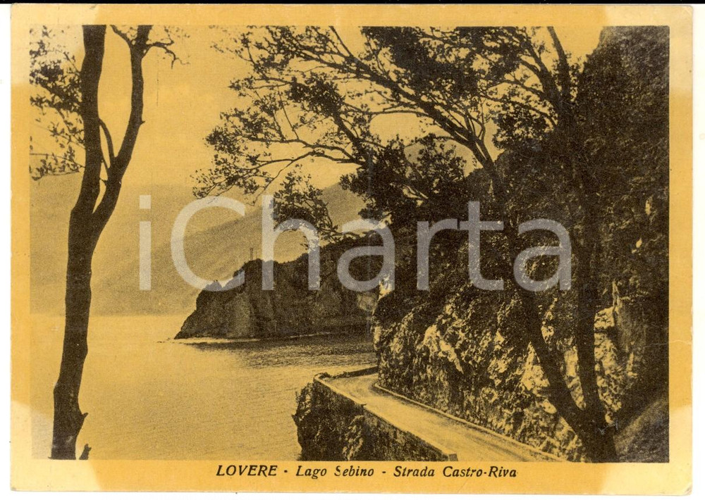 Cartolina originale da collezione 1940 ca LOVERE BG Lago SEBINO  Strada CASTRORIVA Cartolina postale FG NV 1
