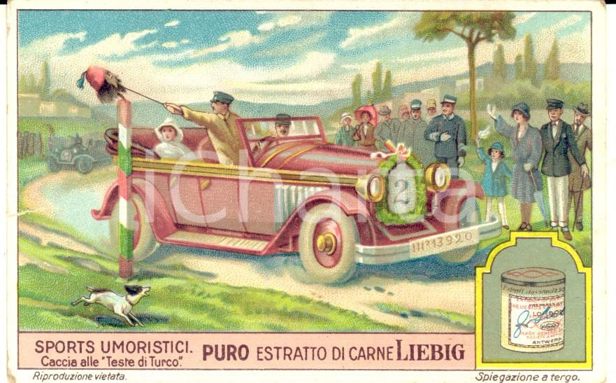 Oggetto da collezione cartaceo 1925 ca Figurine LIEBIG Sport umoristici  Caccia alle Teste di turco 1