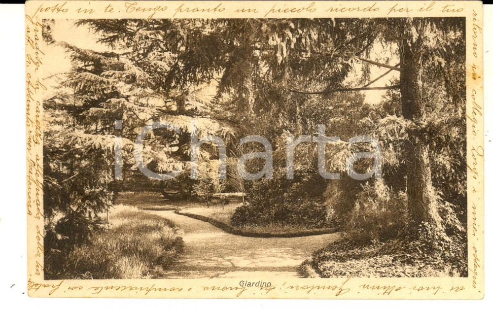 Cartolina originale da collezione 1929 MONZA Veduta del giardino del Collegio BIANCONI Cartolina postale FP VG 1