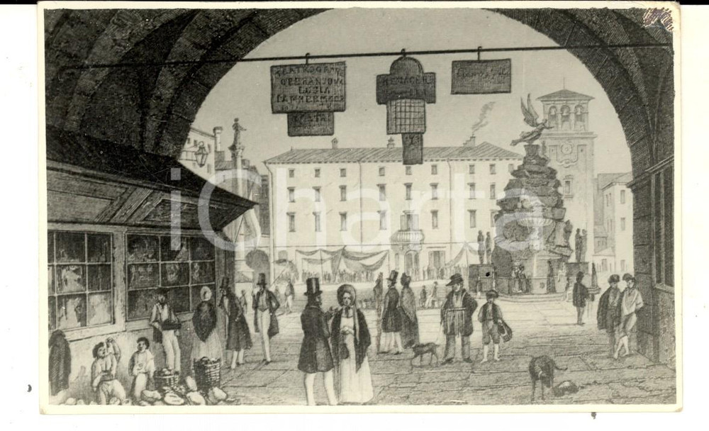 Cartolina originale da collezione 1950 TRIESTE Piazza Grande nell 800 Cartolina illustrata e bolli AMGFTT 1