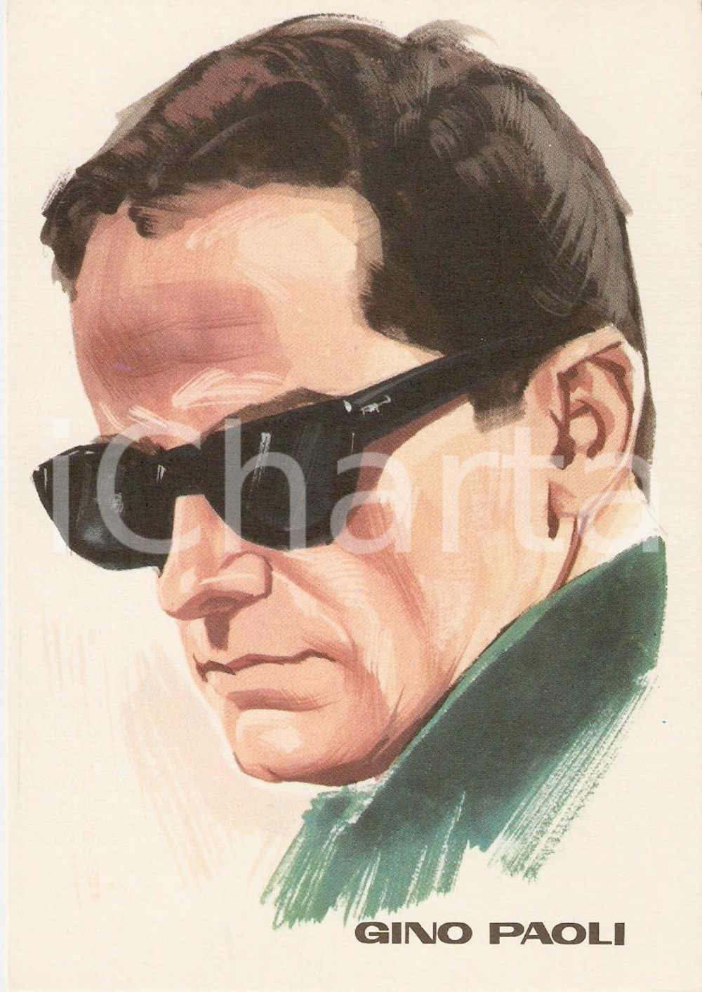 Cartolina originale da collezione 1965 ca MUSICA Cantante Gino PAOLI Illustrazione di PICCHIONI Cartolina FG NV 1