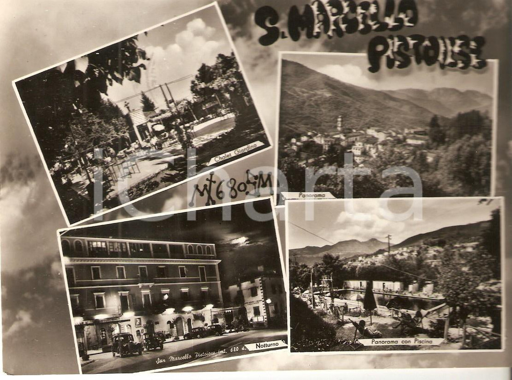 Cartolina originale da collezione 1963 SAN MARCELLO PISTOIESE PT Vedutine con Chalet Giardino Cartolina FG VG 1