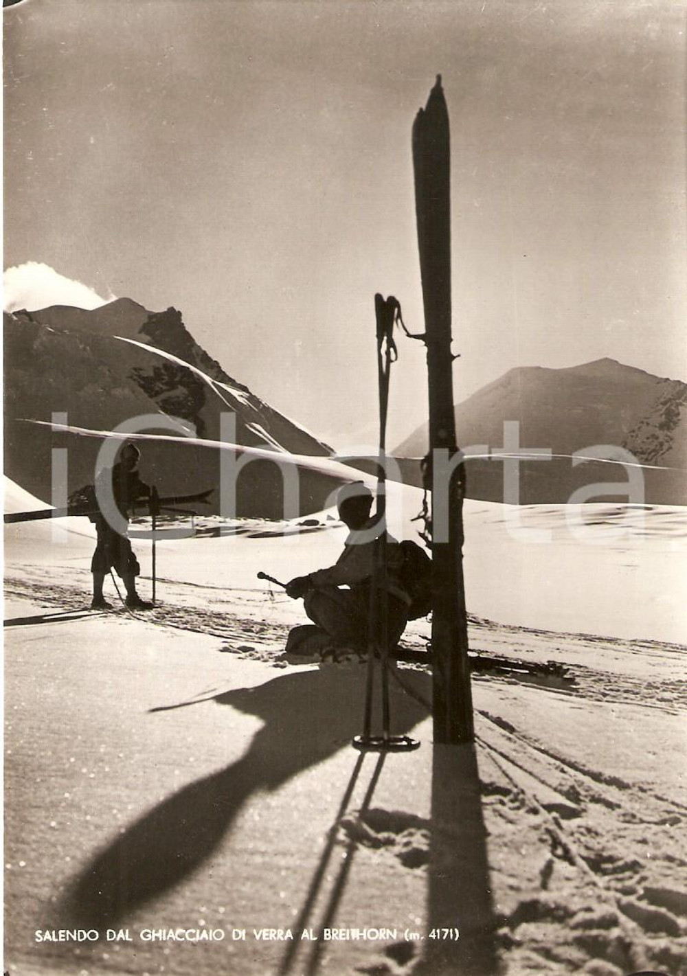 Cartolina originale da collezione 1960 ca VAL D AYAS Grande ghiacciaio di Verra  Breithorn Cartolina FG NV 1