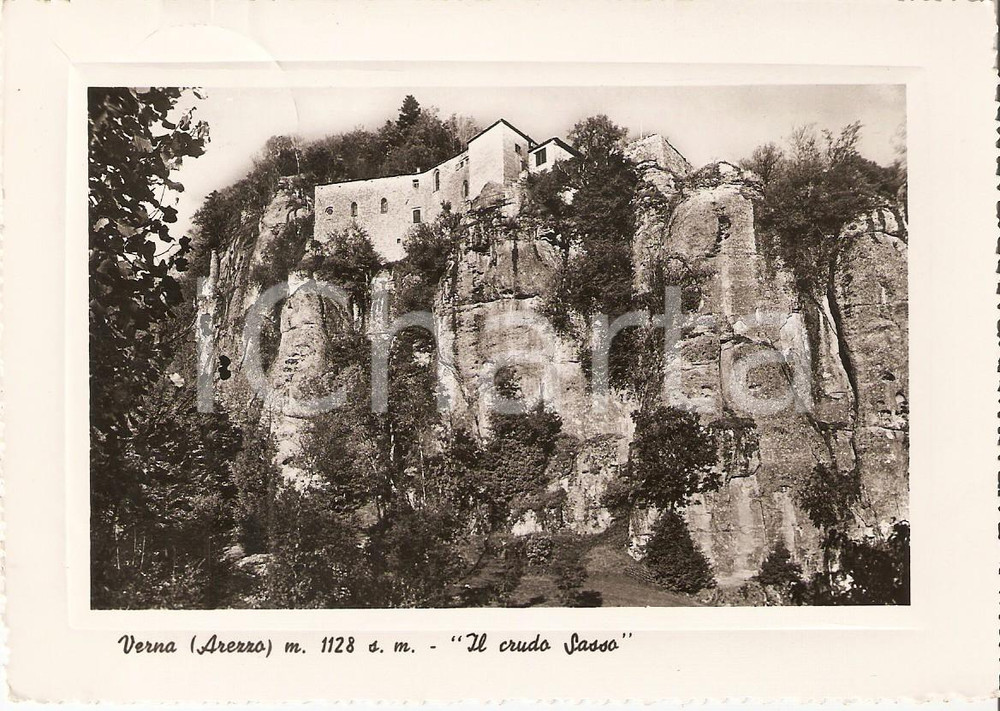 1952 CHIUSI DELLA VERNA (AR) Crudo sasso - Santuario della Verna Cartolina FG VG