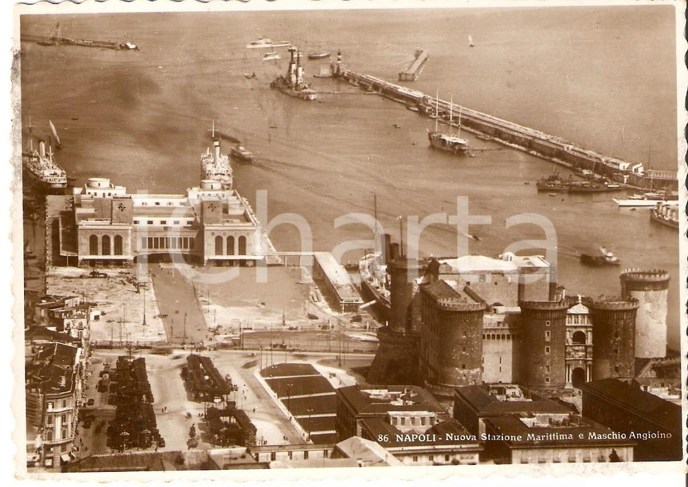 Cartolina originale da collezione 1949 NAPOLI Nuova stazione marittima e Maschio Angioino Cartolina FG VG 1
