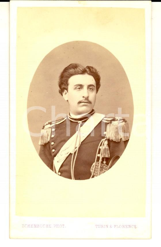 Fotografia d epoca originale 1880 ca TORINO REGIO ESERCITO Ritratto di alto ufficiale Foto SCHEMBOCHE CDV 1