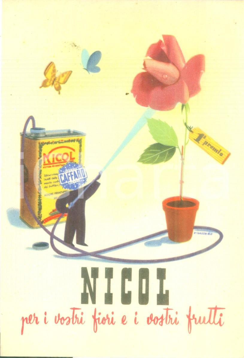 Cartolina originale da collezione 1940 ca MILANO Società Elettrica del CAFFARO Insetticida NICOL Cartolina FG NV 1
