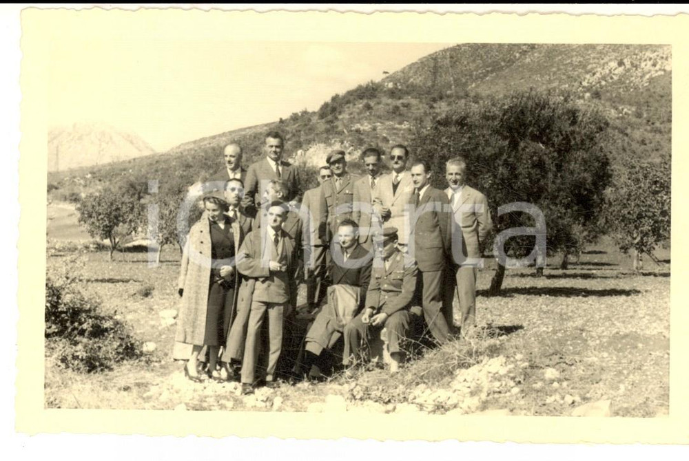 Fotografia d epoca originale 1953 Cerimonia Battaglia MONTE LUNGO CE Un gruppo di ufficiali Foto cartolina 1