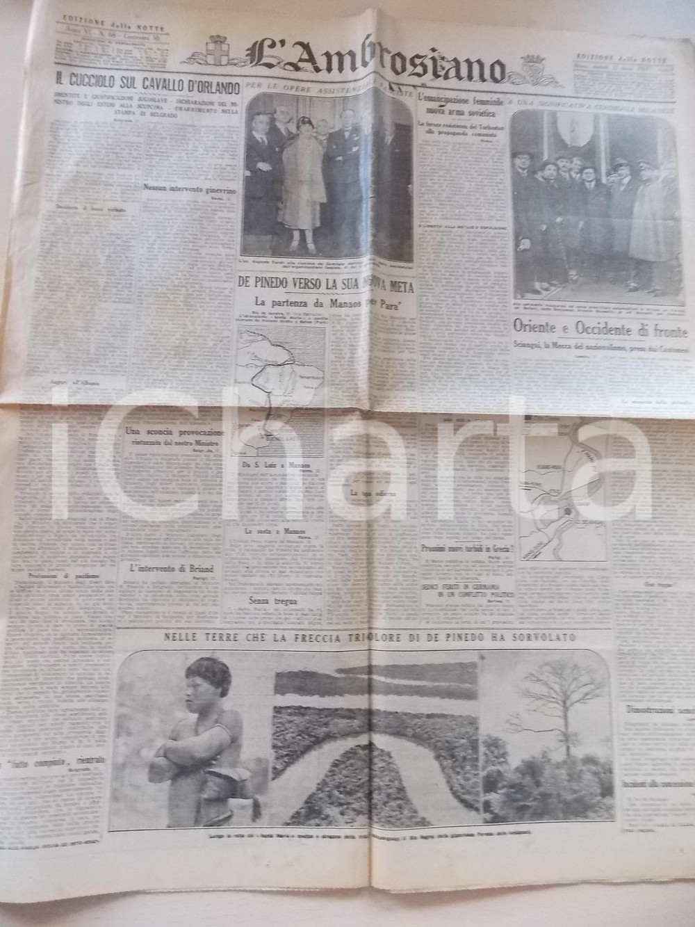 Giornale, rivista storica 1927 L AMBROSIANO Impresa di Francesco DE PINEDO in Brasile Anno Vi n° 68 1