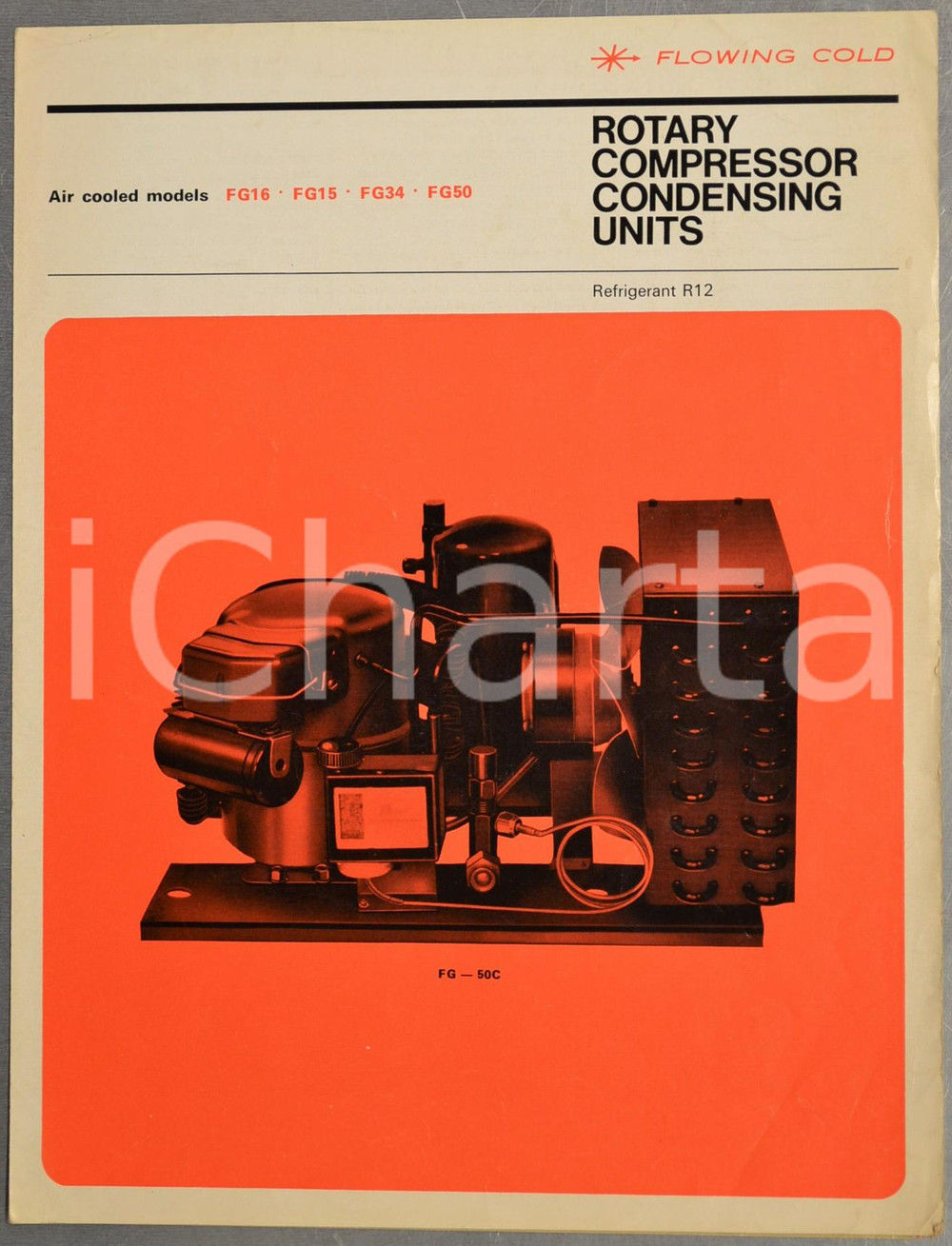 Materiale pubblicitario d’epoca 1969 GENERAL MOTORS FRIGIDAIRE Rotary compressor condensing units Pieghevole 1