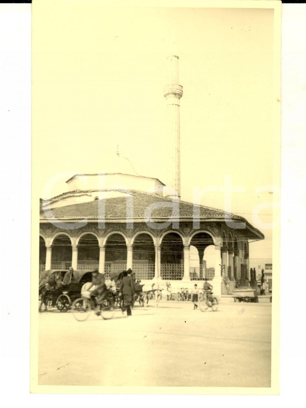 1941 WW2 TIRANA (ALBANIA) Veduta della moschea principale *Foto cartolina RUEDI  CONDIZIONI: G     originale e autentica 1