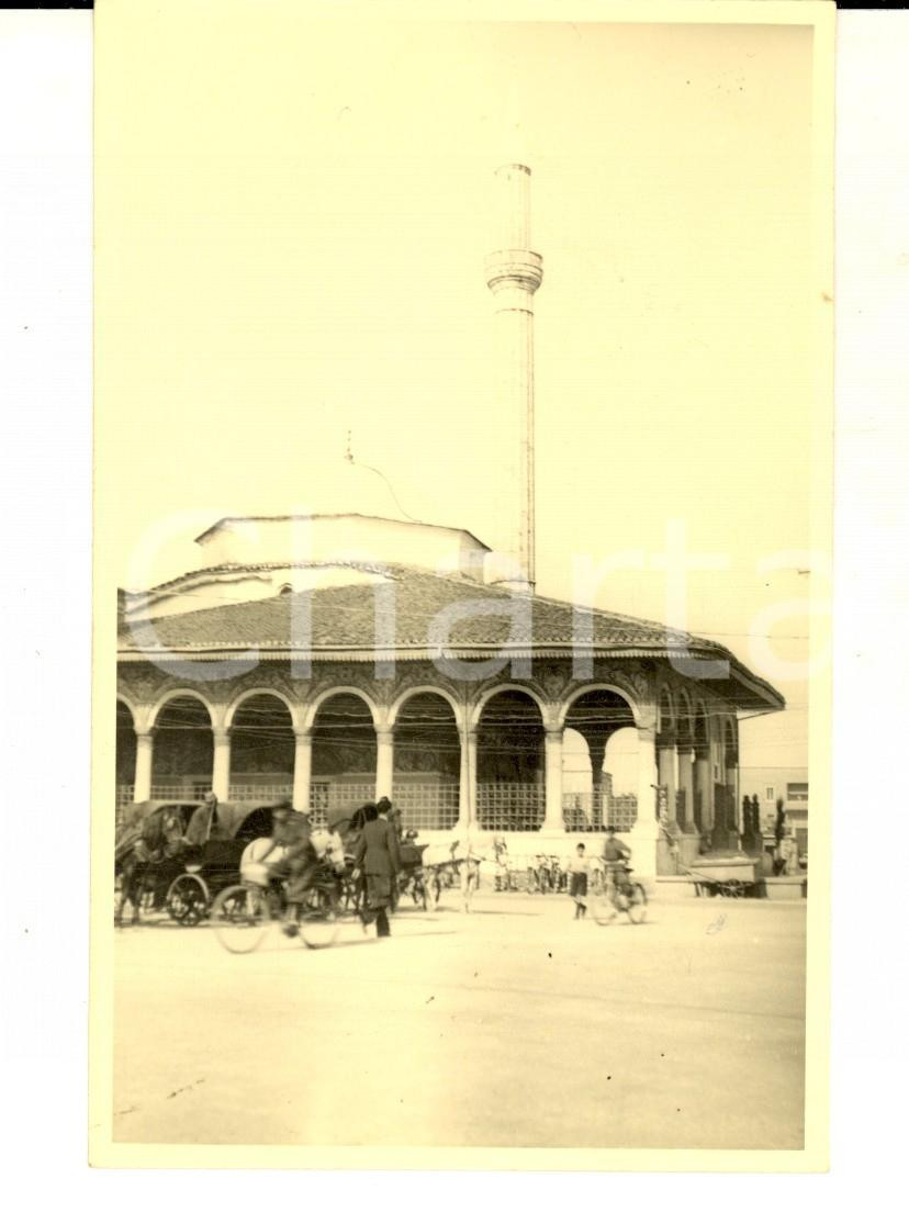 Fotografia d epoca originale 1941 WW2 TIRANA ALBANIA Veduta della moschea principale Foto cartolina RUEDI 1