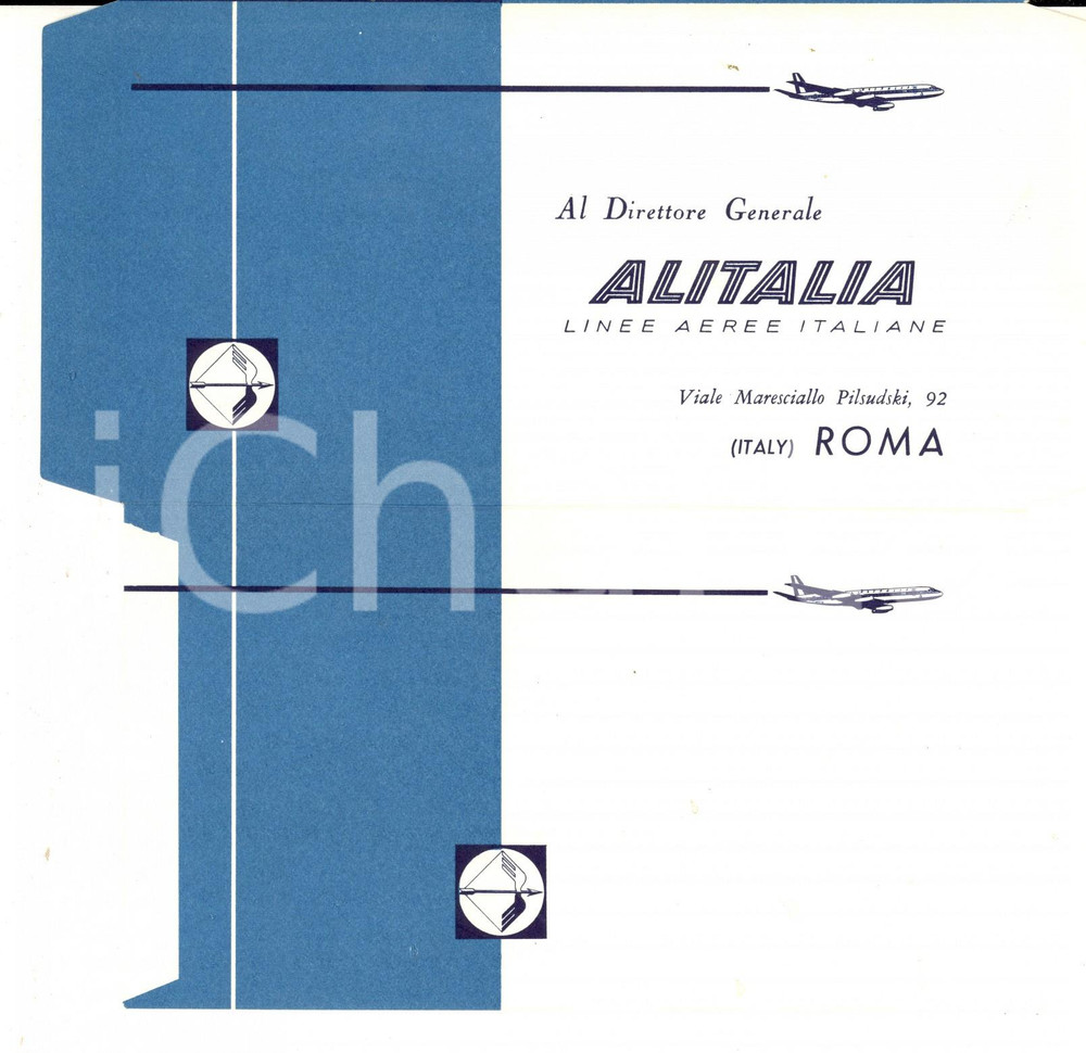 Materiale pubblicitario d’epoca 1960 ca ALITALIA Busta pubblicitaria non compilata VINTAGE 1