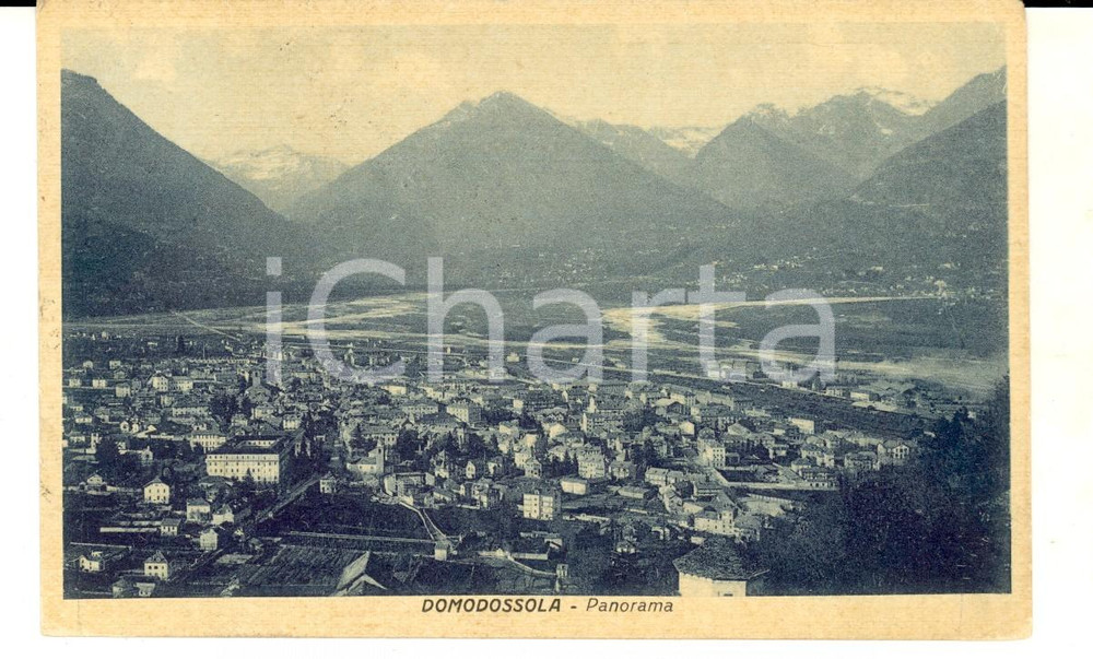 Cartolina originale da collezione 1934 DOMODOSSOLA VB Panorama del paese Cartolina postale FP VG 1