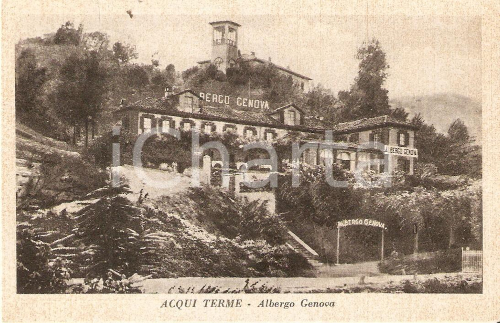 Cartolina originale da collezione 1965 ACQUI TERME AL Panorama con Albergo GENOVA Cartolina FP VG 1