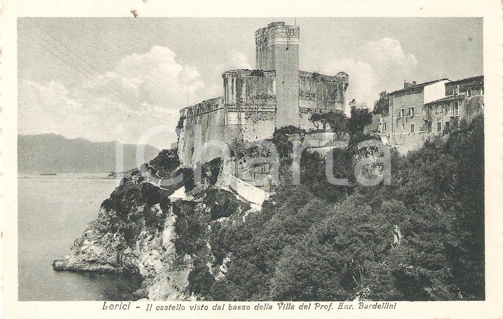 Cartolina originale da collezione 1934 LERICI SP Castello dalla villa del Prof. Enrico BARDELLINI Cartolina FP 1