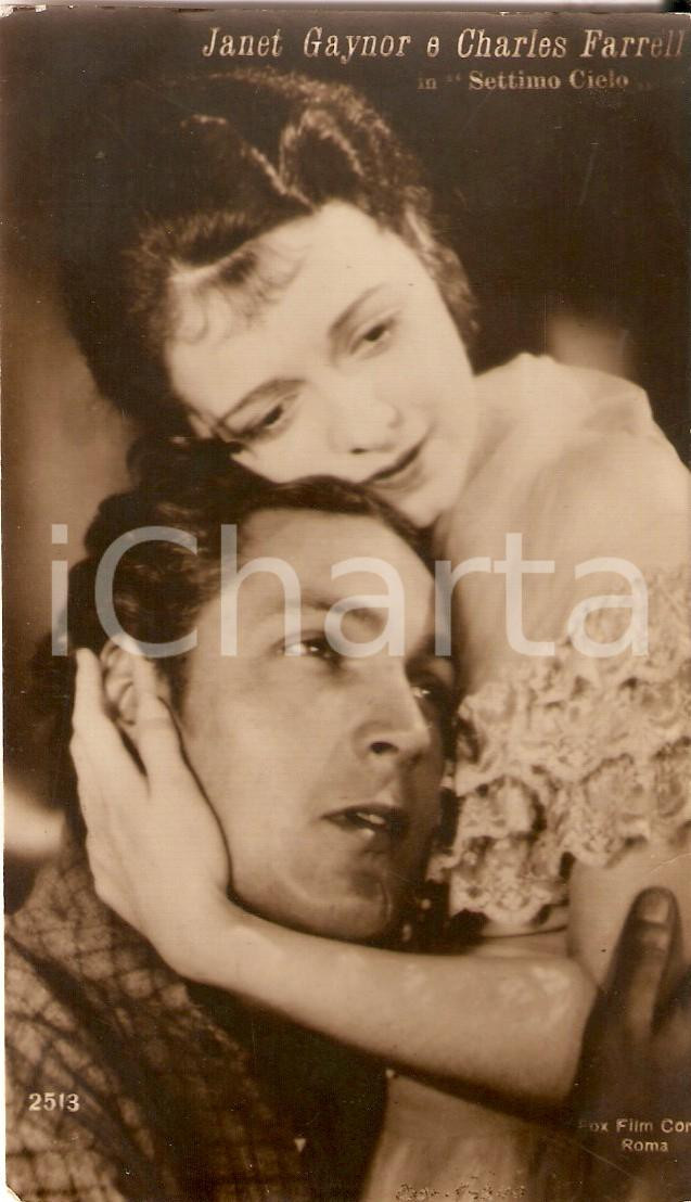Cartolina originale da collezione 1927 SETTIMO CIELO Abbraccio tra Charles FARELL e Janet GAYNOR Cartolina FP NV 1
