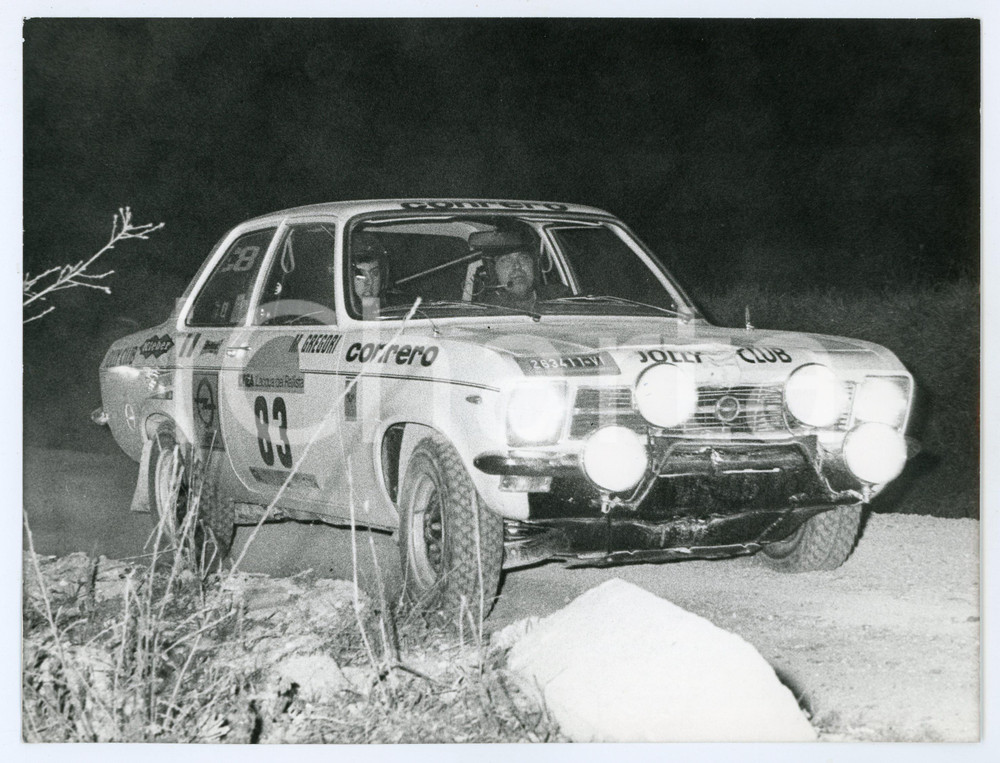 Fotografia d epoca originale 1975 ca 4° Rally SAN MARINO Pilota M. DE GREGORI guida OPEL Kadett CONRERO Foto 1