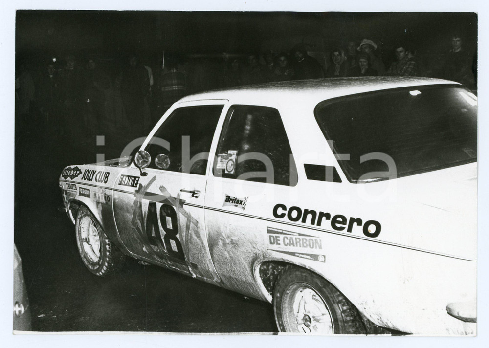 Fotografia d epoca originale 1975 ca RALLY Auto del pilota Francesco FADINI Foto JOLLY CLUB 1