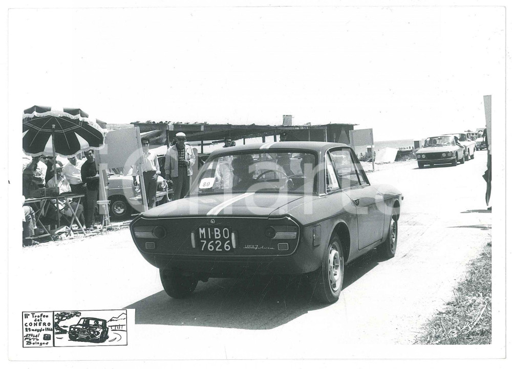 Fotografia d epoca originale 1966 RALLY II Trofeo del CONERO Lancia Fulvia coupÃ© ai box JOLLY CLUB Foto 1