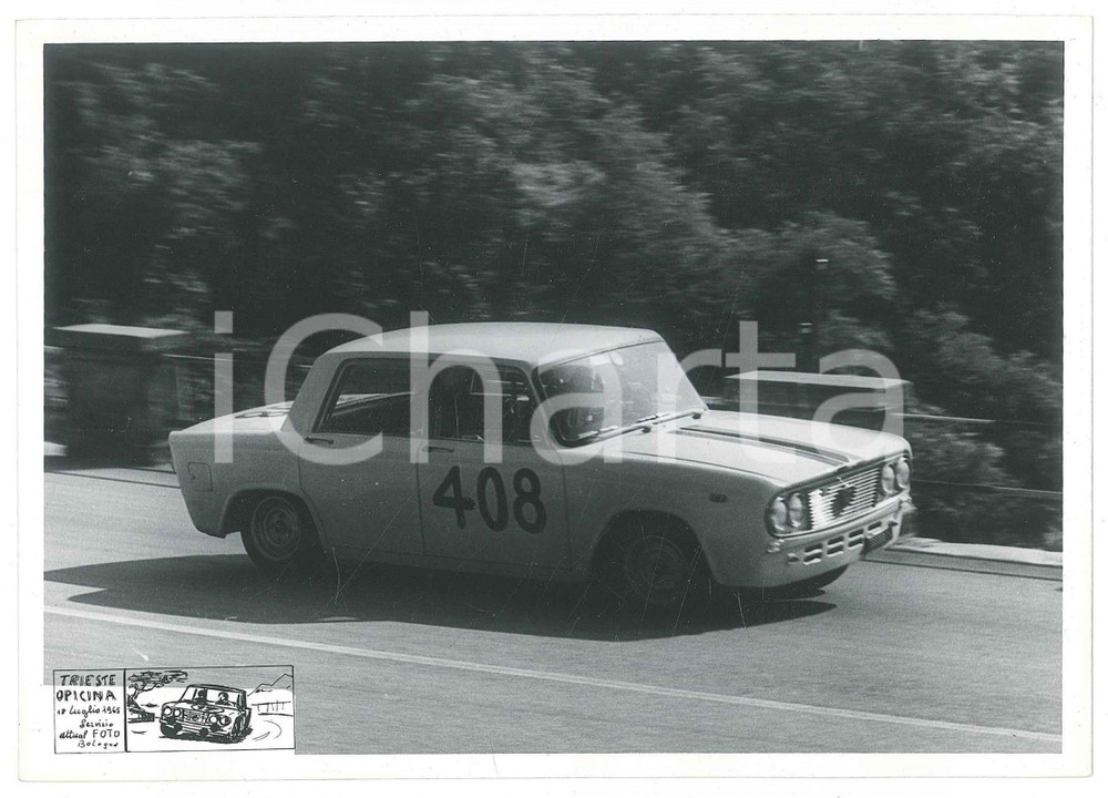 Fotografia d epoca originale 1965 RALLY TRIESTE OPICINA Lancia Fulvia durante la gara JOLLY CLUB Foto 1
