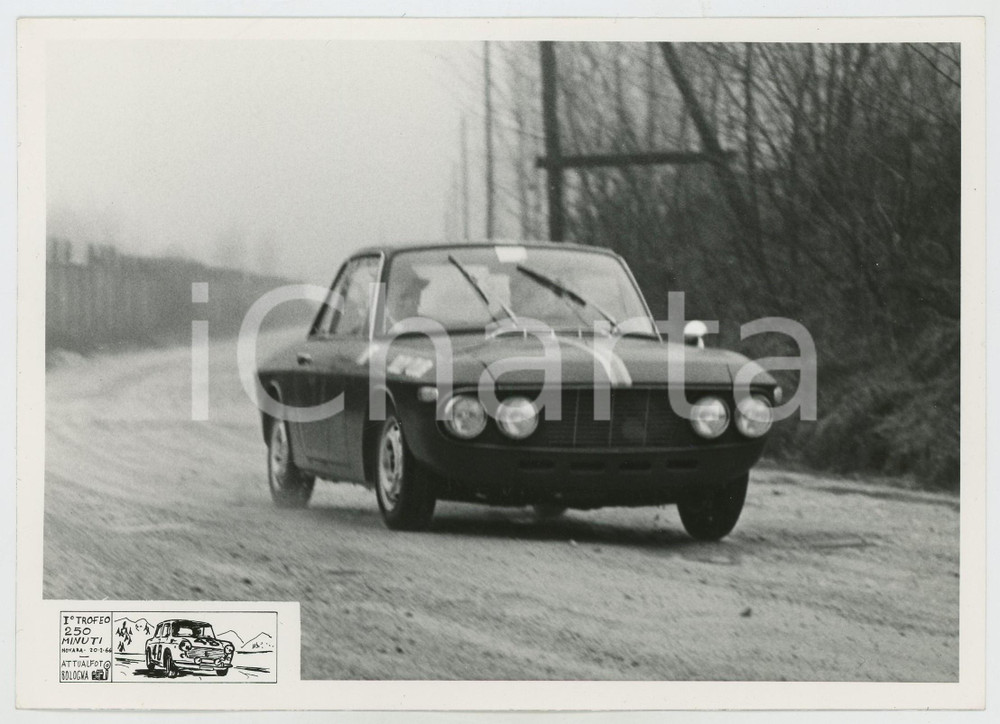 Fotografia d epoca originale 1966 NOVARA IÂ° Trofeo 250 minuti Lancia Fulvia coupÃ© JOLLY CLUB Foto RALLY 1