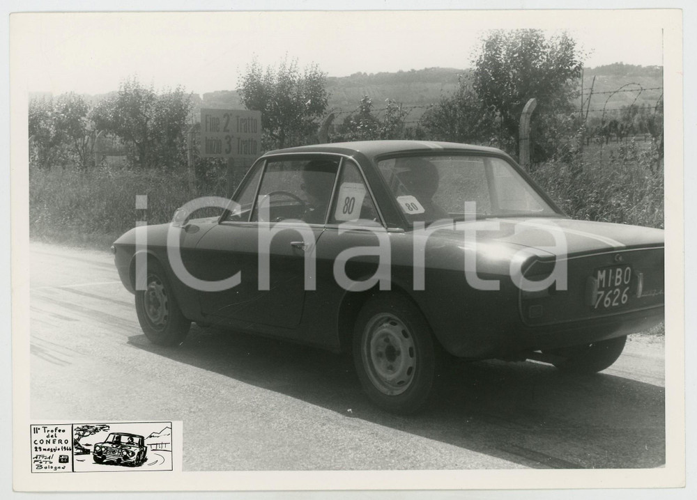 Fotografia d epoca originale 1966 II Trofeo del CONERO Lancia Fulvia coupé  RALLY AUTOMOBILISMO 1