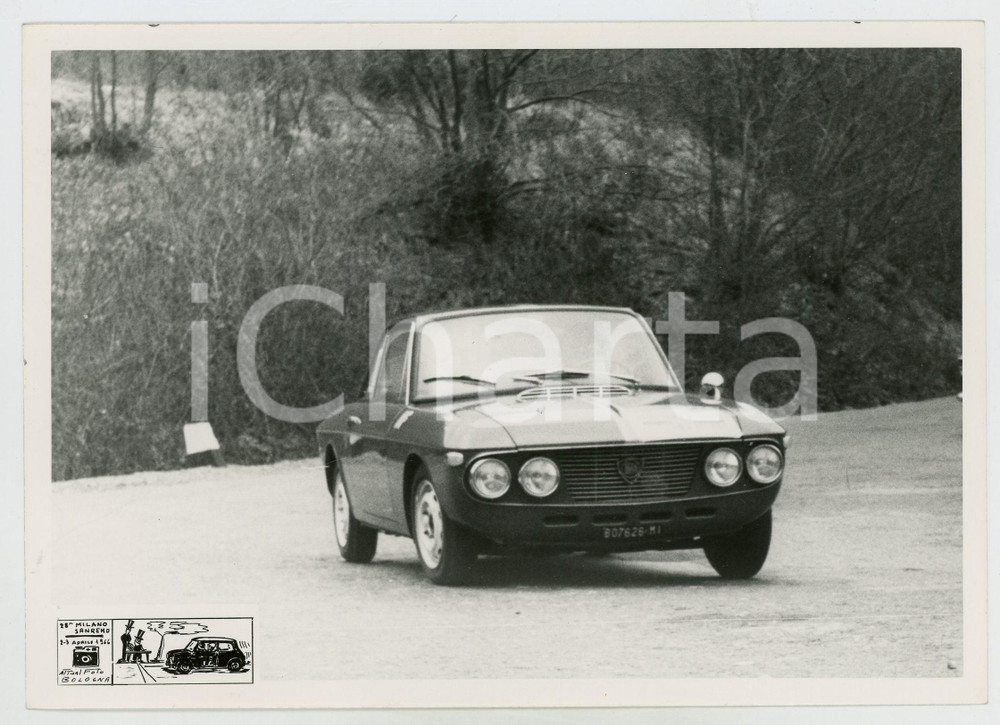 Fotografia d epoca originale 1966 28Â° MILANO  SANREMO Lancia Fulvia coupÃ© JOLLY CLUB Foto RALLY 1
