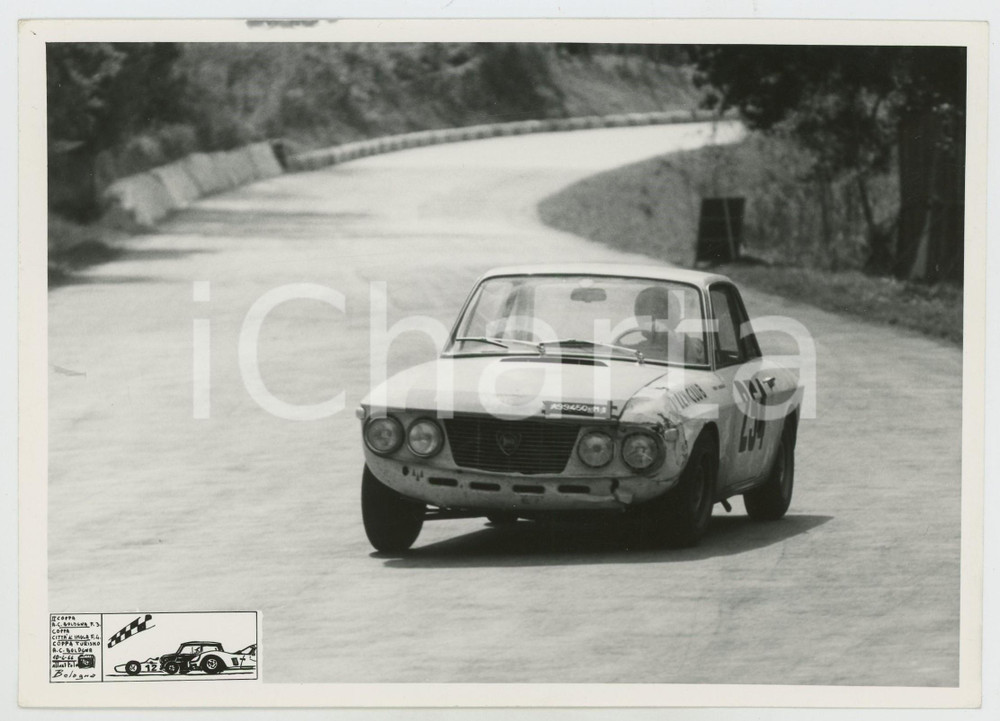 Fotografia d epoca originale 1966 Coppa Turismo A.C. BOLOGNA Lancia Fulvia coupÃ© su circuito JOLLY TEAM Foto 1