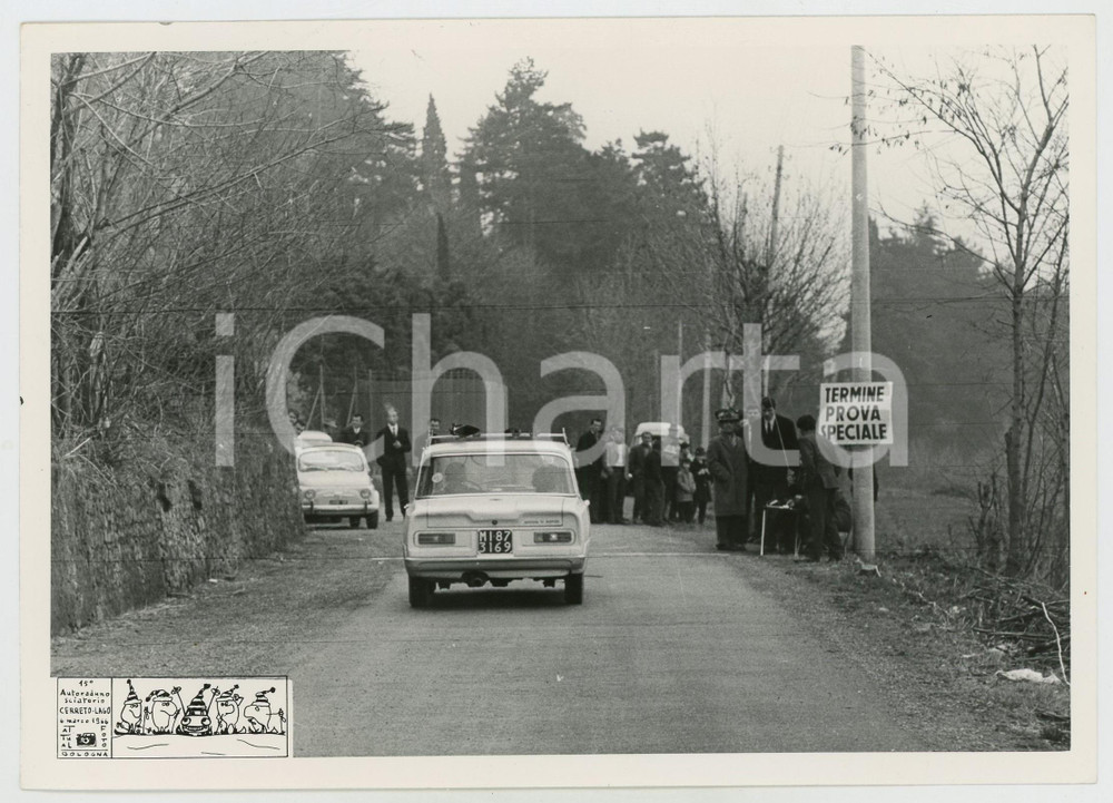 Fotografia d epoca originale 1966 CERRETO LAGHI 15 Autoraduno Sciatorio JOLLY CLUB Termine Prova ufficiale 1