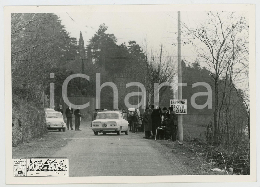 Fotografia d epoca originale 1966 CERRETO LAGHI 15Â° Autoraduno Sciatorio JOLLY CLUB Termine Prova ufficiale 1