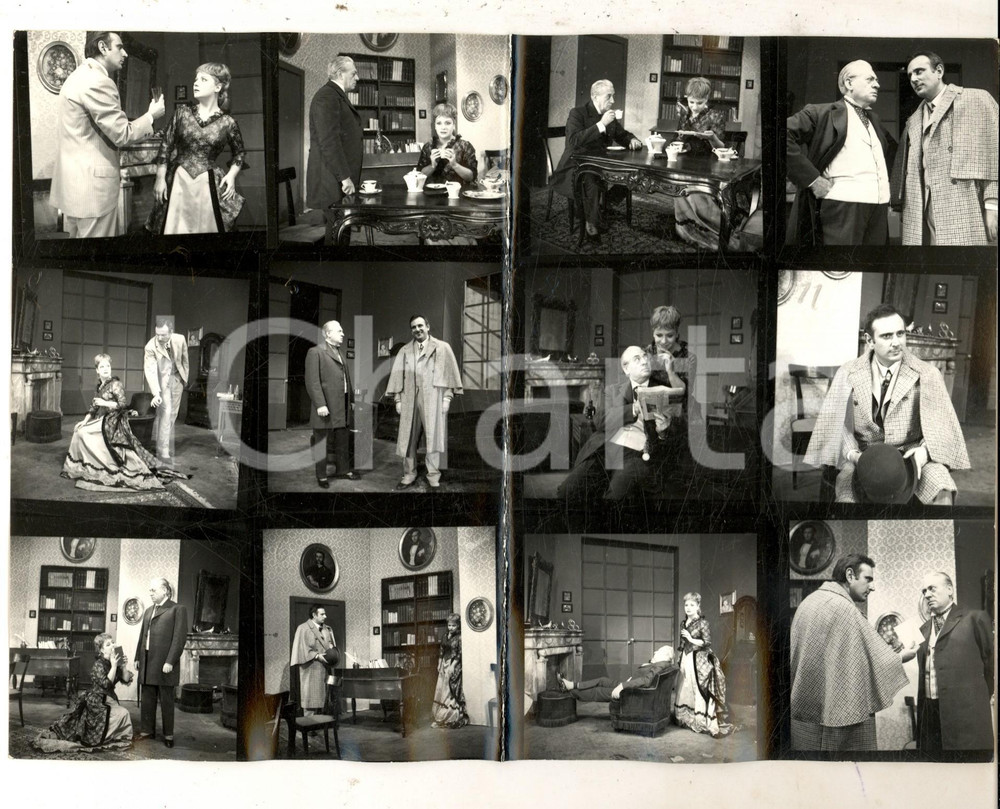 Fotografia d epoca originale 1960 ca TEATRO MILANO Angoscia di Patrick Hamilton  Foto di scena 12 provini 1