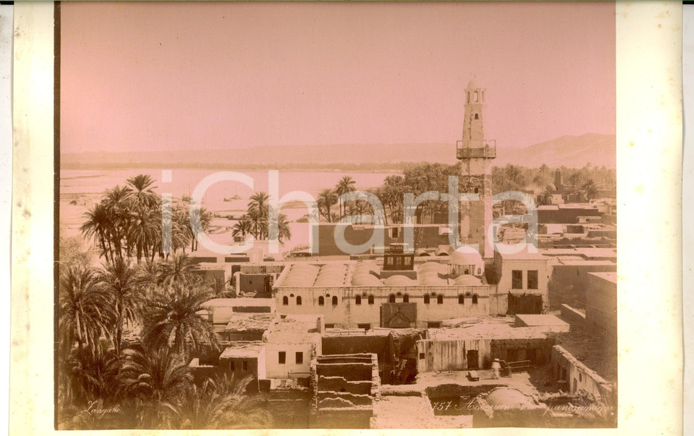 Fotografia d epoca originale 1890 ca ASSOUAN EGYPTE Vue panoramique Photo Adolphe ZANGAKI 34x22 cm 1