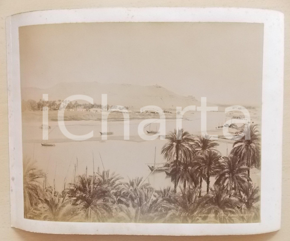 Fotografia d epoca originale 1890 ca ASSOUAN EGYPTE Vue panoramique  Photo Adolphe ZANGAKI 34x22 cm 1