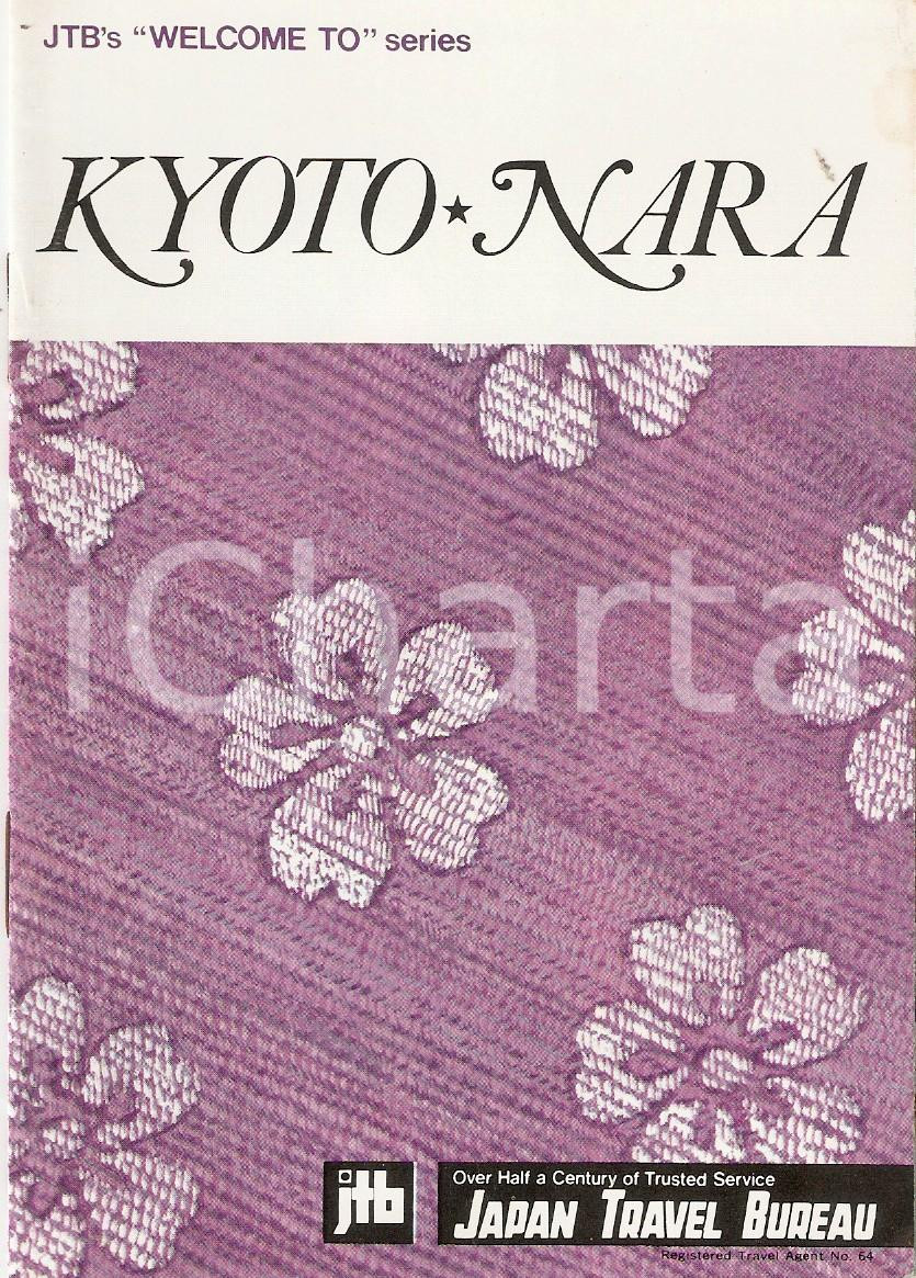 Materiale pubblicitario d’epoca 1970 ca JTB Welcome to KYOTO and NARA Japan Travel Bureau Brochure 10x15 cm 1