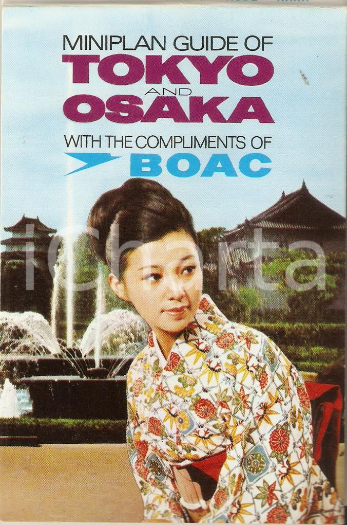 Materiale pubblicitario d’epoca 1970 BOAC Miniplan guide of TOKYO and OSAKA for EXPO  70 8x13 cm cm 1