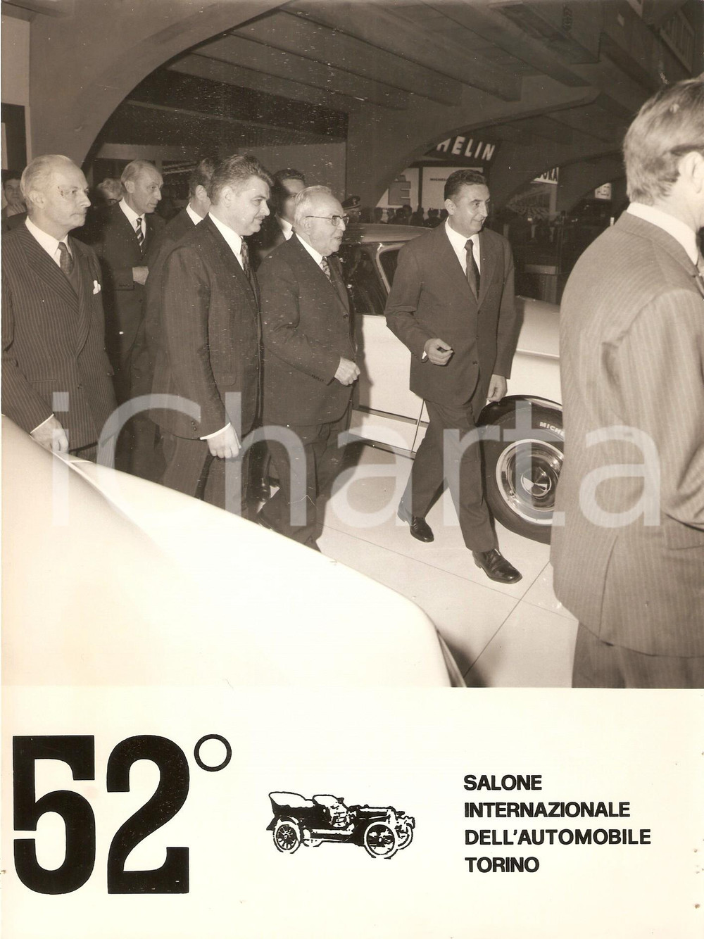 Fotografia d epoca originale 1970 SALONE DELL AUTO DI TORINO Ministro Silvio GAVA parla con dirigenti CITROEN 1