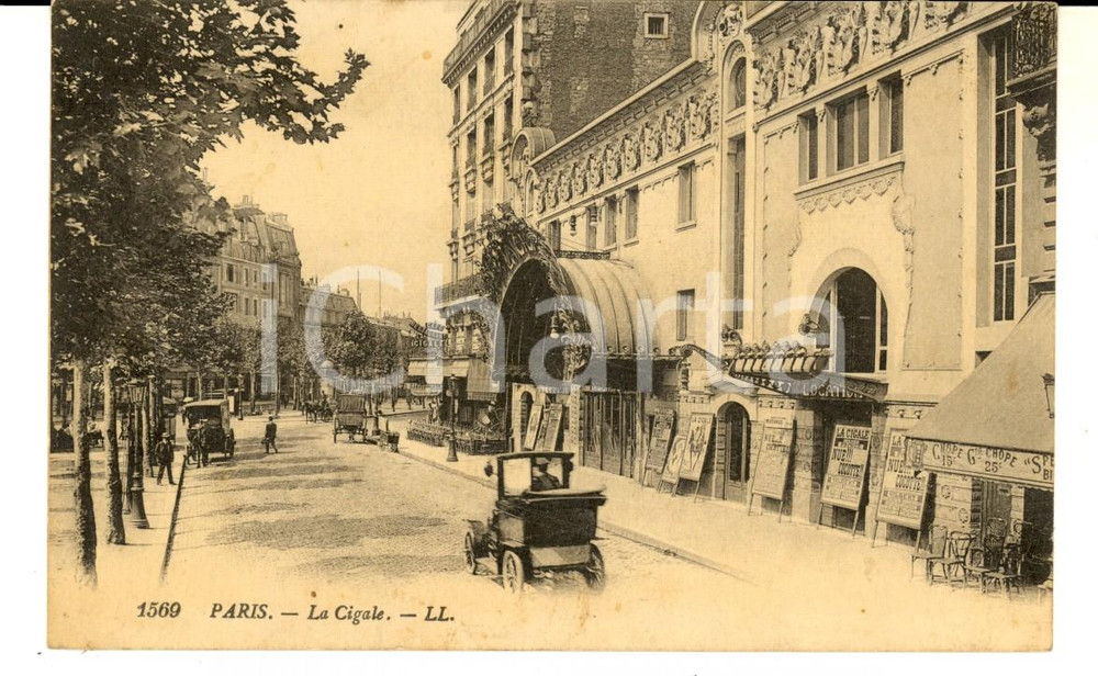 Cartolina originale da collezione 1910 ca PARIS PIGALLE Salle de spectacles LA CIGALE Carte postale VINTAGE 1