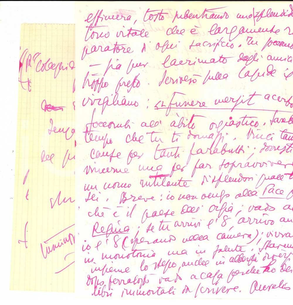 Autografo originale 1952 RICCIONE Aurelio CANDIAN scherza con un amico che attende al mare 1