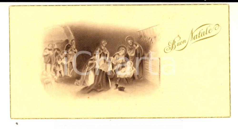 Oggetto da collezione cartaceo 1947 GOVERNOLO MN BUON NATALE  Biglietto VINTAGE con messaggio 11x6 cm 1