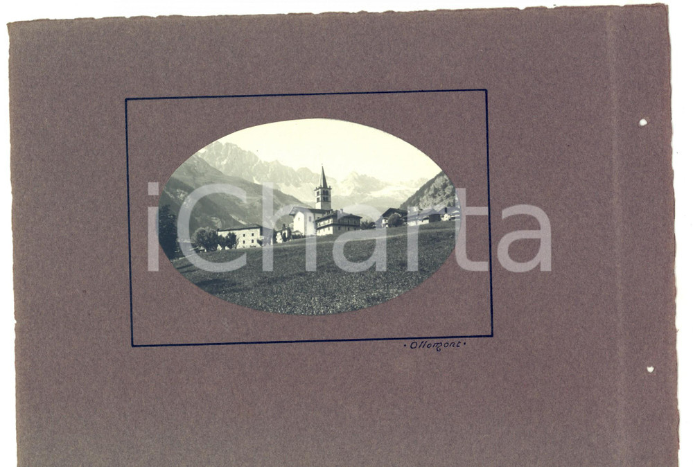 Fotografia d epoca originale 1922 OLLOMONT AO Veduta panoramica del paese Fotografia  VINTAGE 1